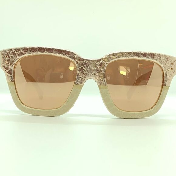 Linda Farrow Rose Gold Snakeskin 52mm Sunglasses - Picture 11 of 12